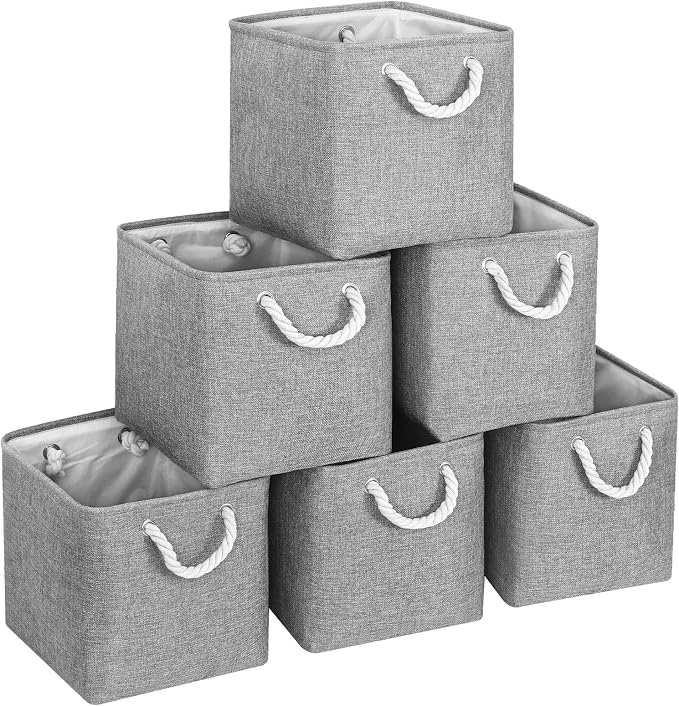 FinishingBo 11 inch Cube Storage Bin by SimplifySpaceSimplifyLife