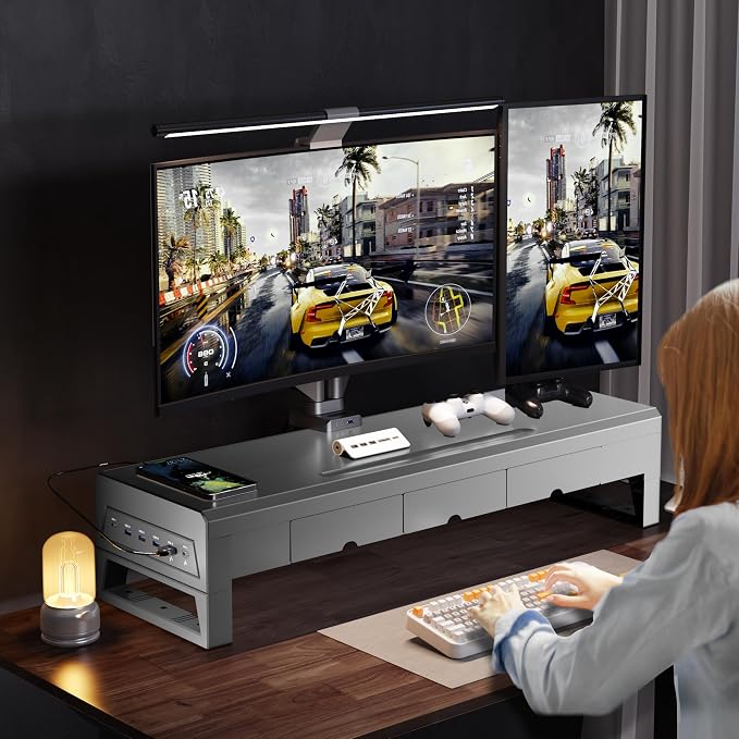 Computer monitor stand with three drawer ，22W charging, 2 USB 3.0, and 1 USB - Image 6