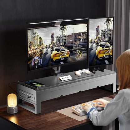 Computer monitor stand with three drawer ，22W charging, 2 USB 3.0, and 1 USB - Image 6