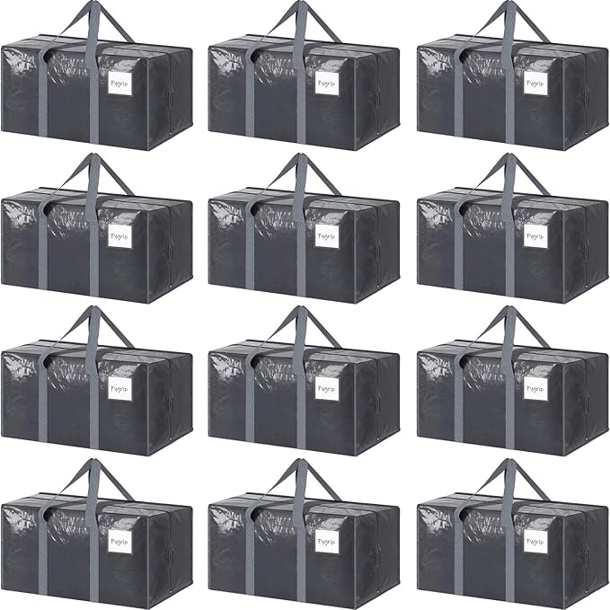 12 Pack Extra Heavy Duty Large Moving Bags by Fygrip