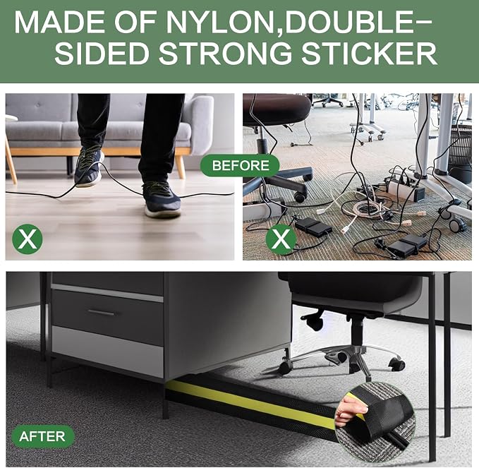 WILLBOND Carpet Cord Cover Cable Protector Floor Cover Cable Protector - Image 6