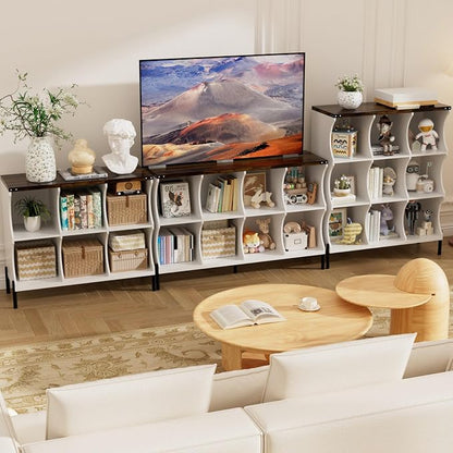 9 Cube Storage Shelf Organizer, Low Book Shelf Bookcase Entryway Table - Image 7