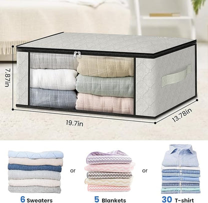 HomeHacks Storage 3-Pack Clothes Organizer Storage Bags Foldable Storage Box - Image 2