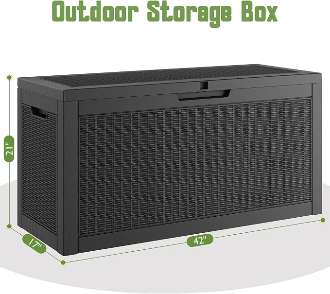 Outdoor Storage Box, 72 Gallon Resin Deck Boxes Outdoor Waterproof - Image 2