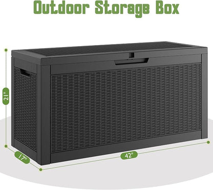 Outdoor Storage Box, 72 Gallon Resin Deck Boxes Outdoor Waterproof - Image 2