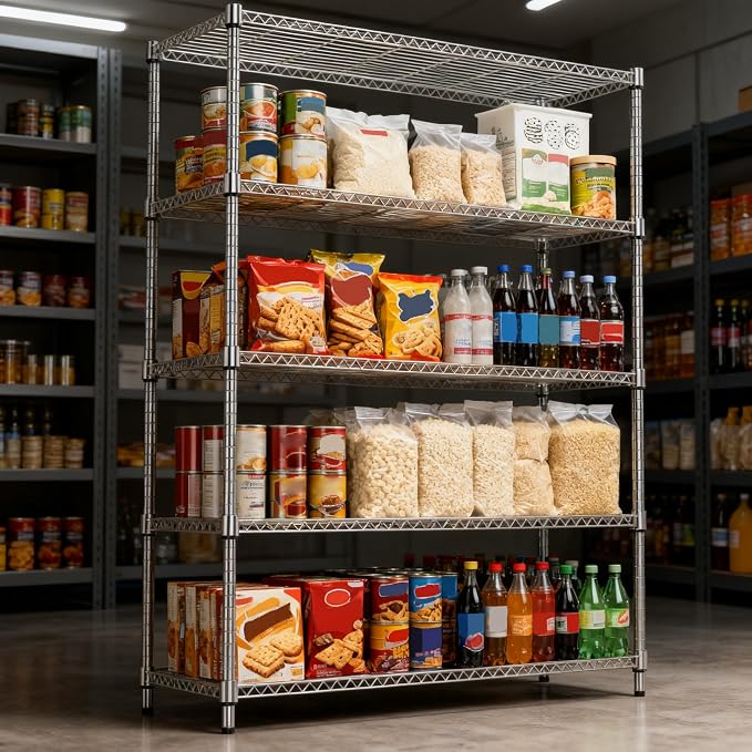 5 Tiers Shelf 1750 lbs Steel Storage Shelving Utility Shelving Unit Steel - Image 4