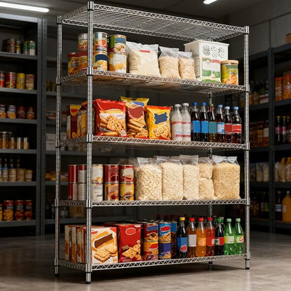 5 Tiers Shelf 1750 lbs Steel Storage Shelving Utility Shelving Unit Steel - Image 4