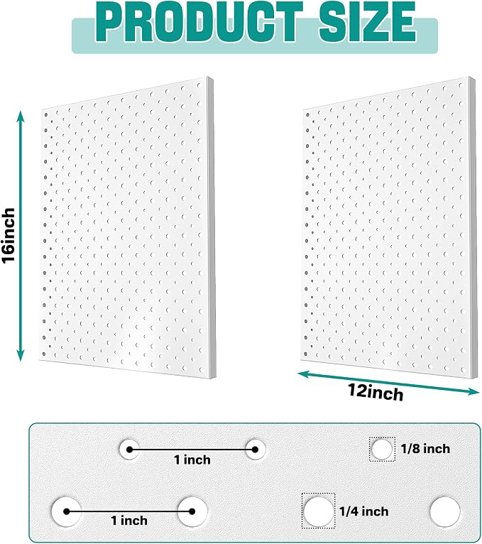 EVERHANGER Metal Pegboard Panels, Heavy Duty Pegboard Wall Organizer, Garage - Image 2