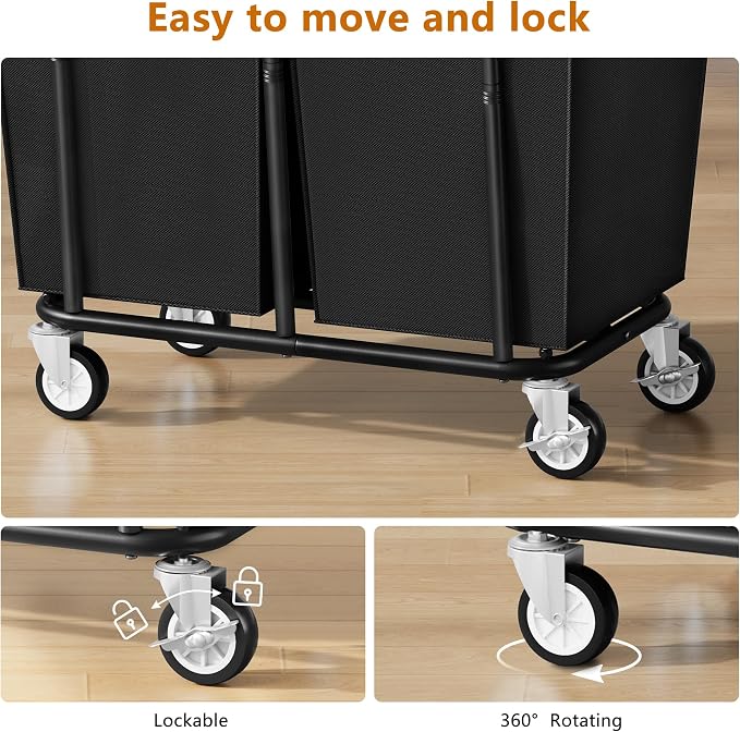 Large Laundry Hamper with Wheels, 2 - Image 6