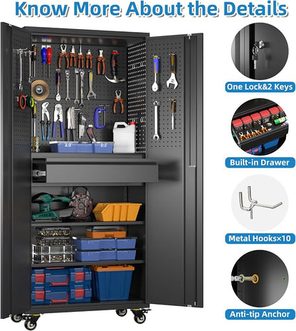 SUXXAN 71" Metal Garage Storage Cabinet - Image 3