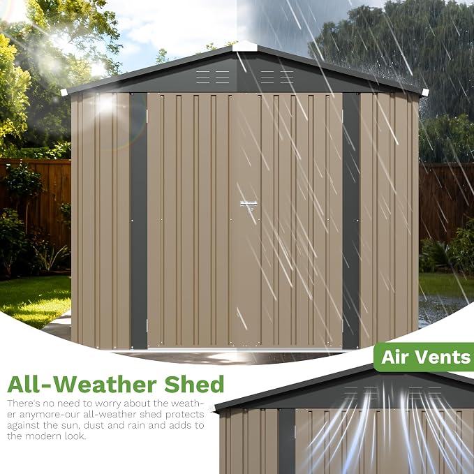 Patiowell 8x8 FT Outdoor Storage Shed - Image 4