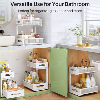 Under Sink Organizer, 2 Tier Pull out Cabinet Organizer Baskets - Image 8