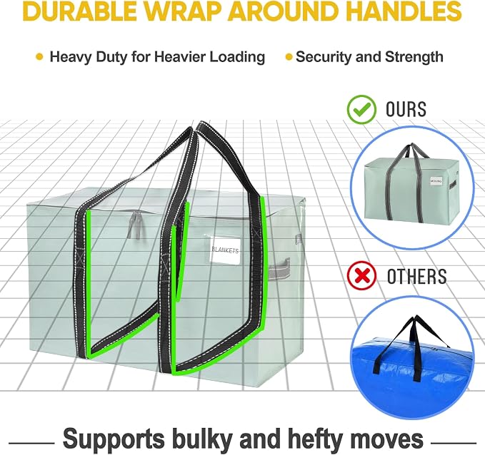 VENO 10 Pack Moving Bags and Large Christmas Storage Bins - Image 5
