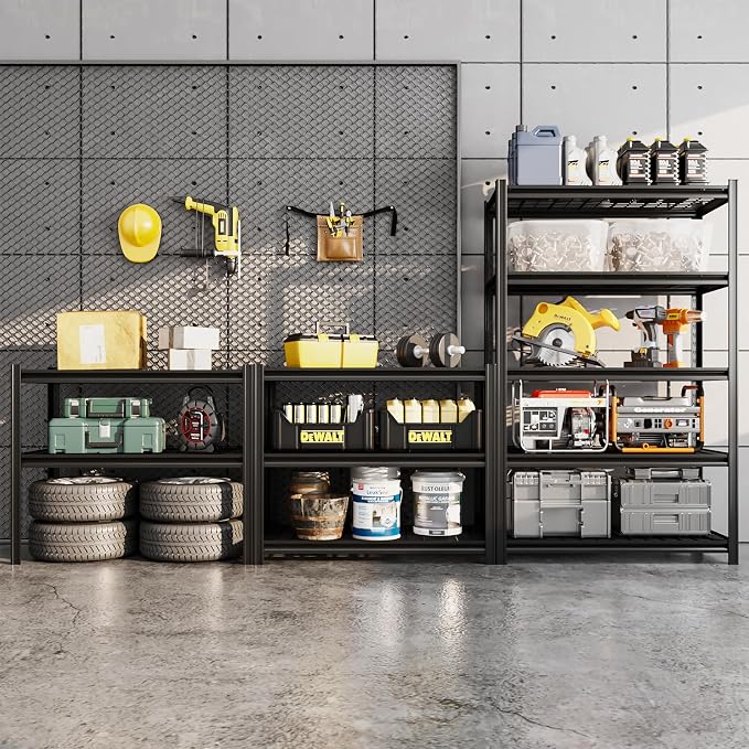 35" W Father&I Industrial Heavy-Dudy Garage Shelving Units/Systems: Metal 5-T - Image 2