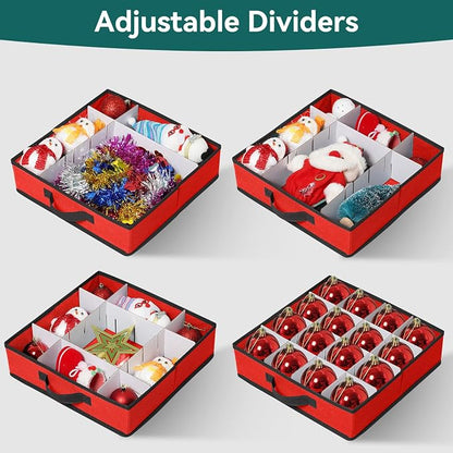 Christmas Ornament Storage Box, Stackable Organizer - Image 3