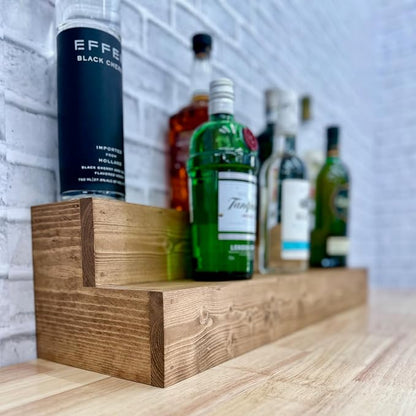 Tiered Bottle Shelf | 2 Tier Liquor Bottle Display | Bar Organization | Display - Image 7