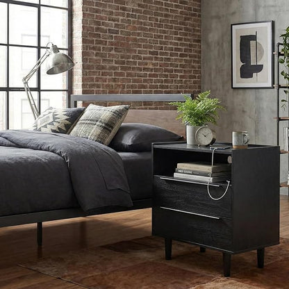 Set of 2 Modern Black Nightstands - Image 8