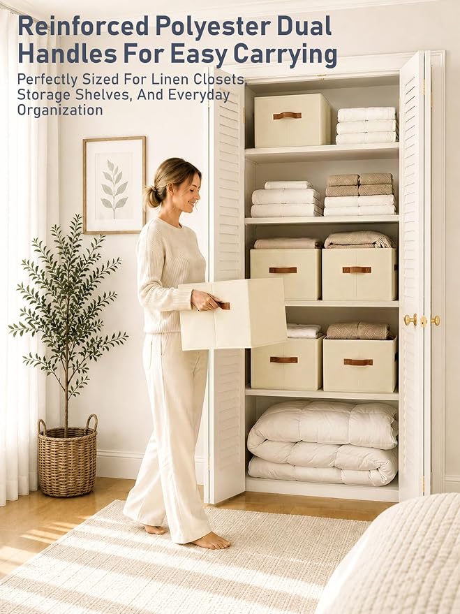 6 Pack Large Closet Storage Baskets Bins - Image 3