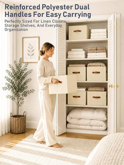 6 Pack Large Closet Storage Baskets Bins - Image 3