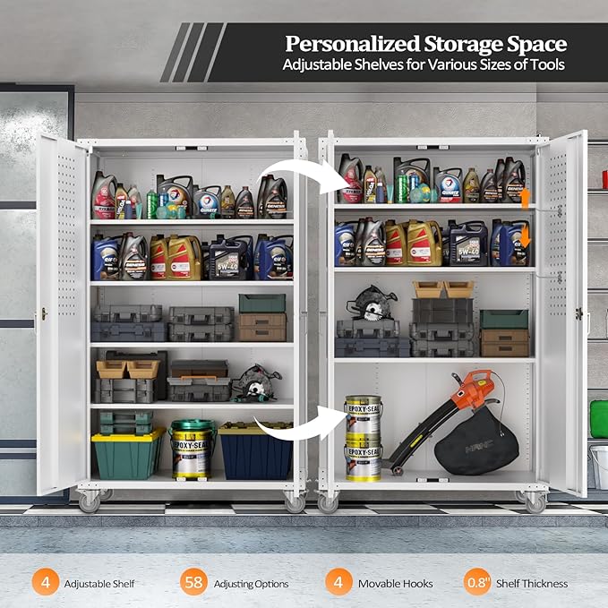 VINGLI Upgraded Wide & Deep Garage Storage Cabinet, Metal Storage Cabinet - Image 3