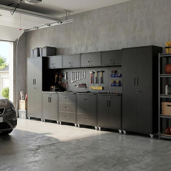 10-Piece Heavy Duty Steel Garage Cabinet System | All-in-One Modular Garage - Image 8