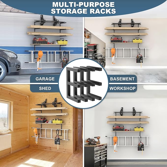 Ultrawall Lumber Storage Rack Wall Mount Wood Storage Racks, Metal Wood - Image 4