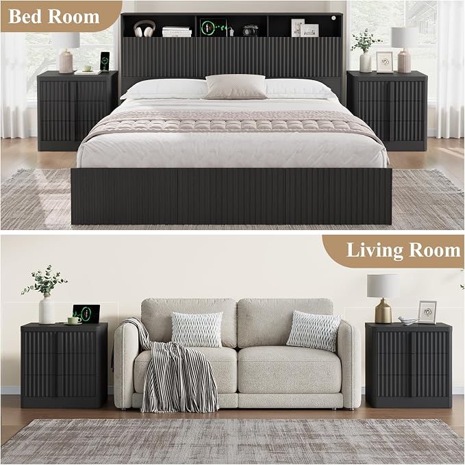 Fluted Nightstand Set of 2 - Image 4