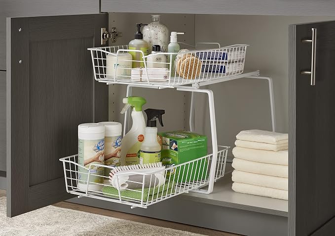 ClosetMaid 14 in. Pull Out Cabinet Organizer, 2 Tier, Heavy Duty, Slide Out - Image 5