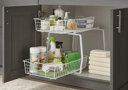 ClosetMaid 14 in. Pull Out Cabinet Organizer, 2 Tier, Heavy Duty, Slide Out - Image 5