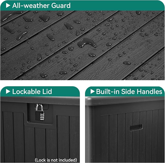 YITAHOME 180 Gallon Double-Wall Deck Box - Image 3