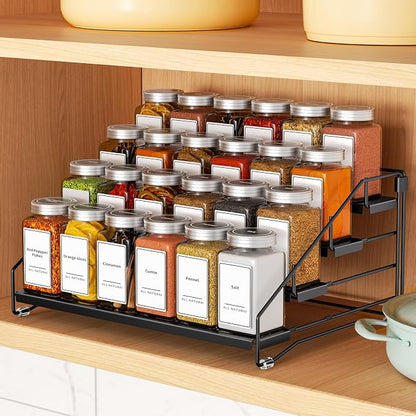 4 Tier Spice Rack for Cabinet, Spice Rack Organizer, Depth Adjustable Spice - Image 2