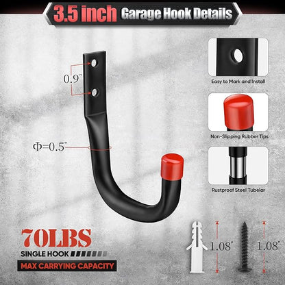 Nacial 24 Pack Garage Hooks Heavy Duty, 3.5" Garage Wall Hook - Image 3
