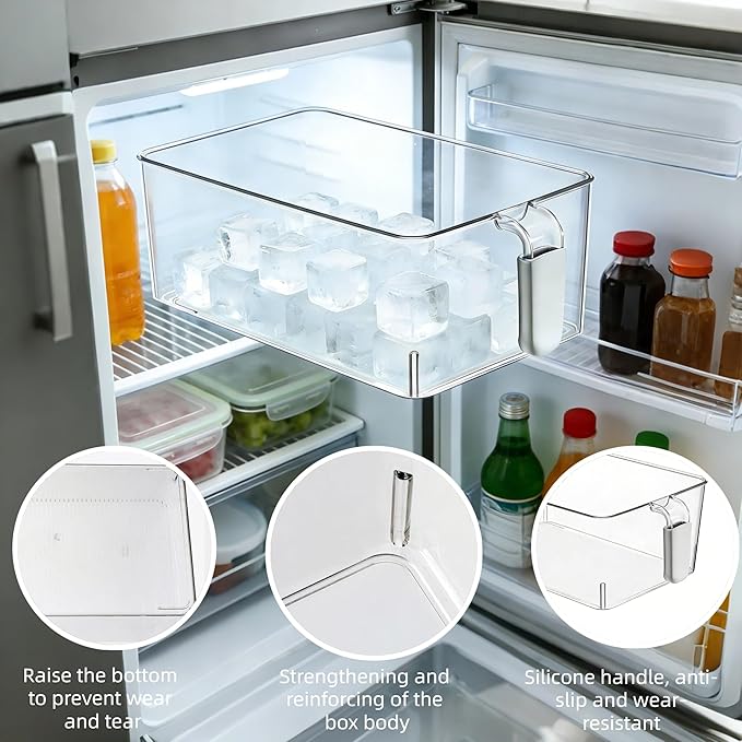 2-Pack Clear Gray Ice Storage Bins - Image 3