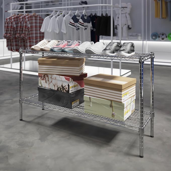 14" Deep x 48" Wide x 27" Height Wire Shelving Kit | 2-Tier | NSF Commercial - Image 2