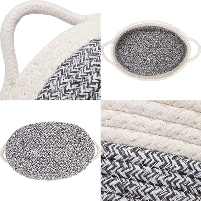 Sea Team 2-Pack Cotton Rope Baskets, Fabric Tray, Oval Open Dish - Image 5