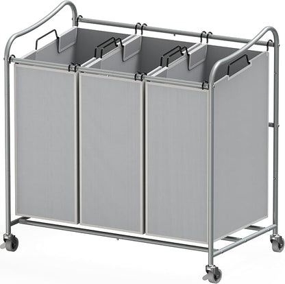 Simple Houseware Heavy-Duty 3-Bag Laundry Sorter Cart by SimpleHouseware