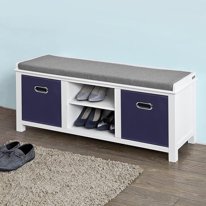 Navy Blue Fabric Storage Bins, Foldable Cube Bins - Image 4