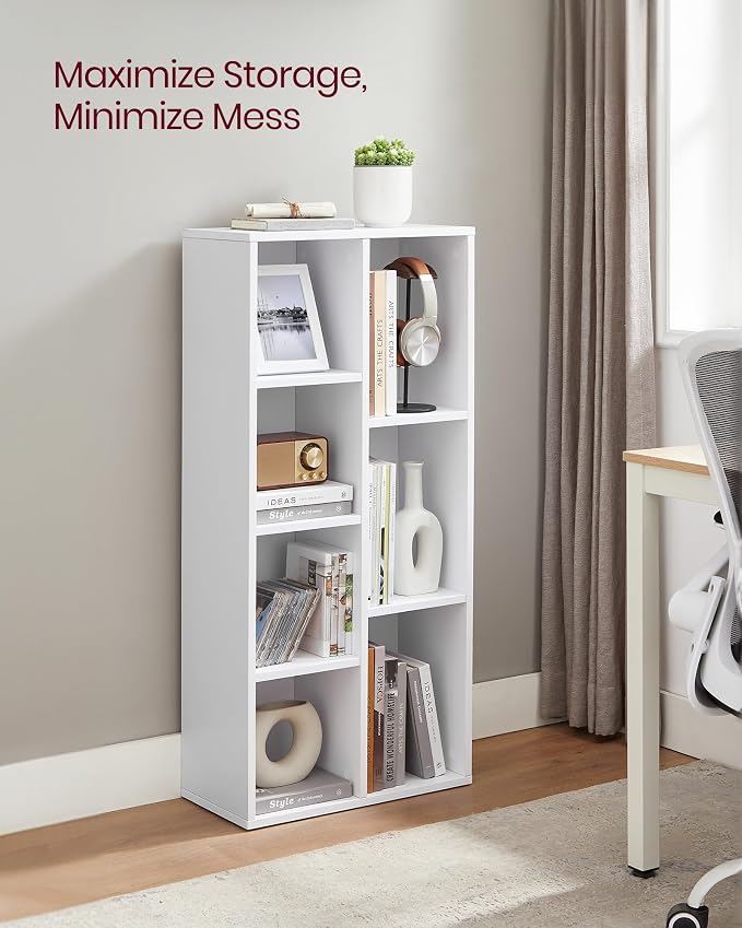 VASAGLE Set of 2 Bookcases, Bookshelves, 7 Compartments, Freestanding Shelves - Image 4