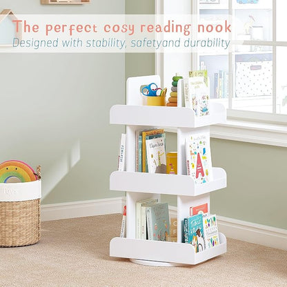 Spirich Kids Rotating Bookshelf Tower, Spinning Bookcase - Image 4
