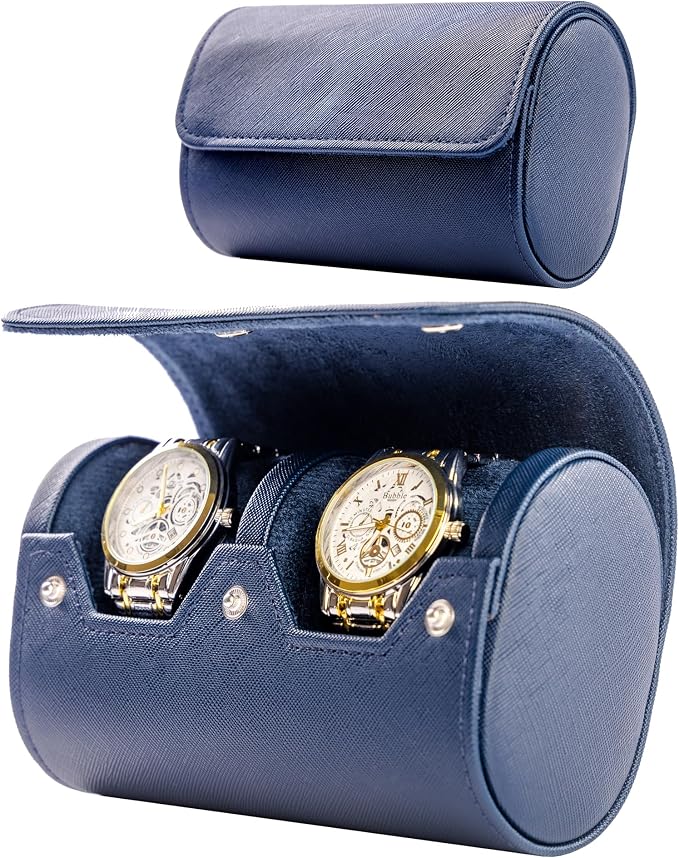 MR.OKAY 2 Watch Travel Case -Premium Leather by MR.OKAY