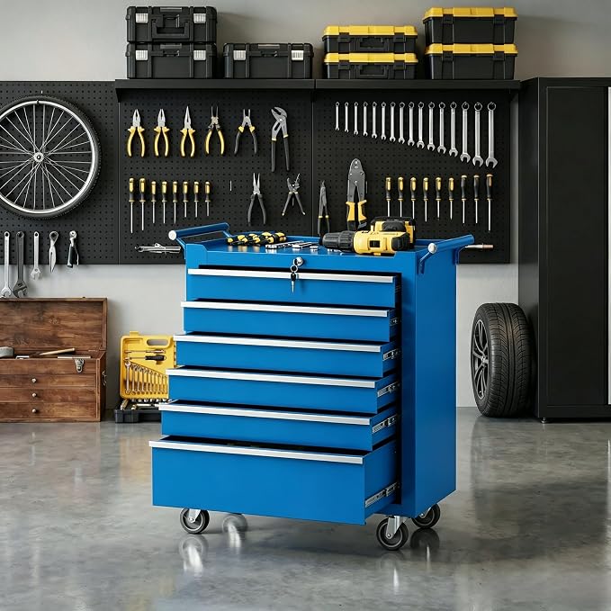 Garvee Rolling Tool Chest, 6 Drawers Tool Storage Cabinet, Toolbox - Image 2