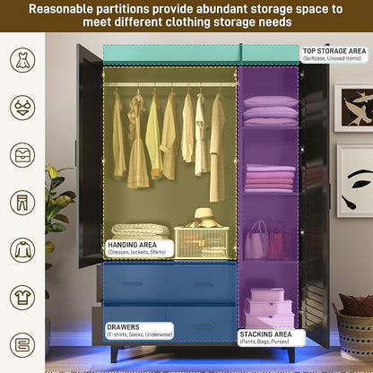 jiteentarou 3 Door Armoire Wardrobe Closet Cabinet - Image 5