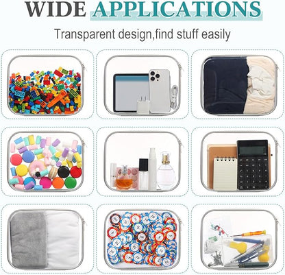 Sanwuta 6 Pcs Clear Hard Zipper Case Hard Plastic Zipper Pouches Transparent - Image 6