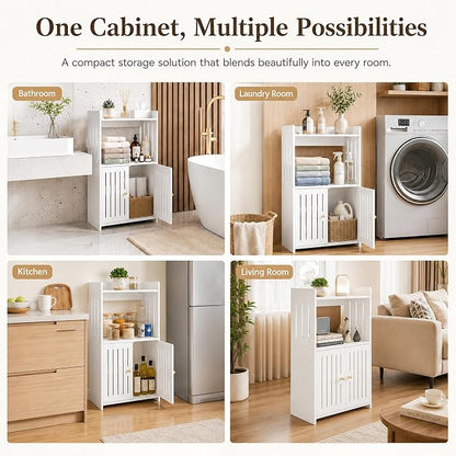 HAYOFAMY 3-Tier Bathroom Storage Cabinet 8.7" D x 14.2" W x 24.8" H | White - Image 7