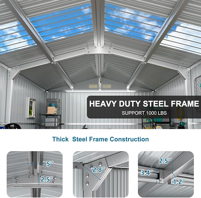 10x12 FT Outdoor Metal Shed - Image 4