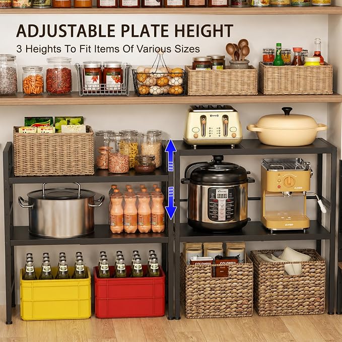 Expandable Metal Storage Shelves, 300 LBS Heavy Duty Metal Shelving Unit Rack - Image 5