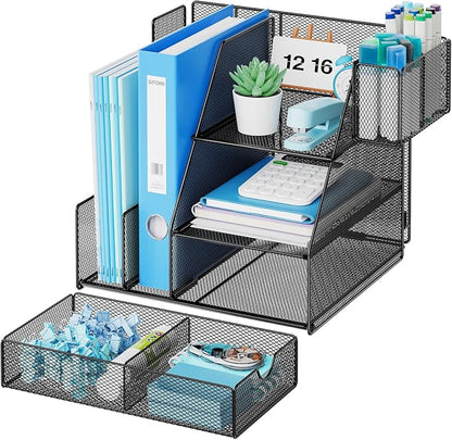 Marbrasse Desk Organizer and Accessories, 3-Tier File Organizer - Image 2