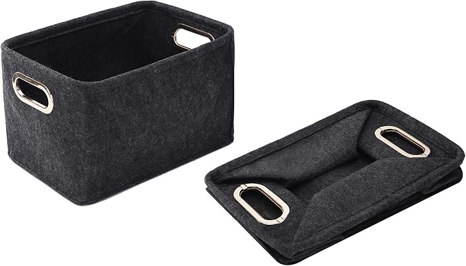 Collapsible Storage Bins Foldable Felt Fabric Storage Basket Organizer Boxes - Image 7
