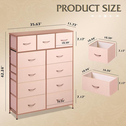 WLIVE Tall Dresser for Bedroom, 11 Drawer Chest of Drawers, Tall high-capacity - Image 3