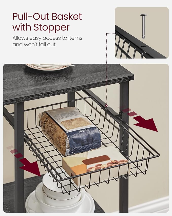 VASAGLE Baker's Rack, Microwave Stand, Kitchen Storage Rack - Image 8